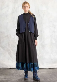 Trikåklänning i ekologisk bomull - svart