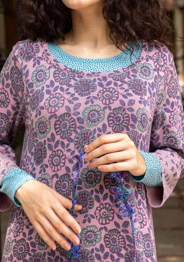 Stickad tunika "Heera" i ekologisk bomull - syren