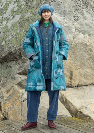 Vävd kviltad kappa "Nova Scotia" i ekologisk bomull - veronagrön