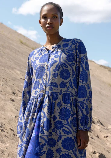 Vävd klänning "Moonlight" i viskos/lin - lupin