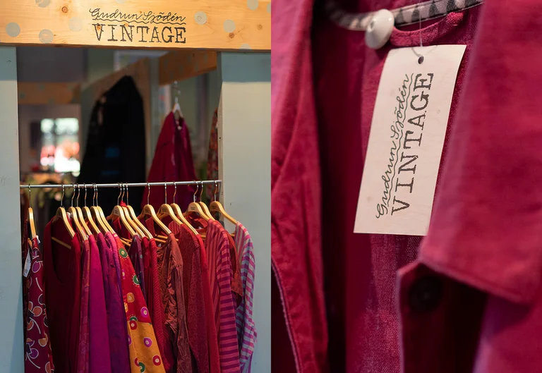 Colorful and patterned clothes from Gudrun Sjödén.