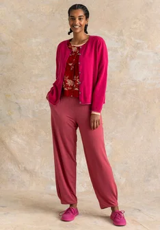 Trikåbyxa i viskos/elastan - fikon