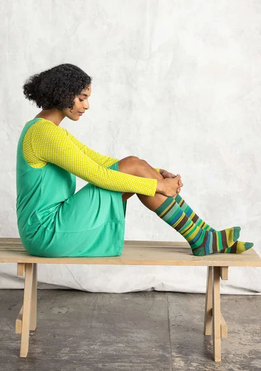 Trikåtop "Tina" i lyocell/elastan - neongrön/mönstrad