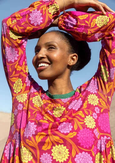 Trikåklänning "Pink Moon" i lyocell/elastan - mörk hibiskus