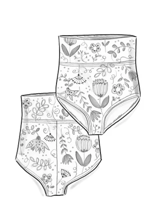 Bikinibyxa "Pacific" i återvunnen polyamid/elastan - indigoblå/mönstrad