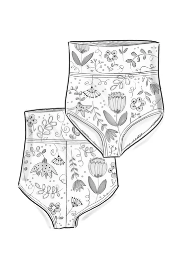 Bikinibyxa "Pacific" i återvunnen polyamid/elastan - indigoblå/mönstrad