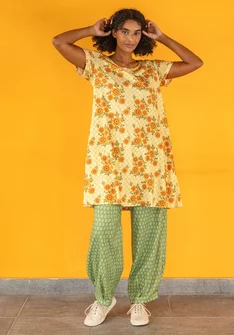 Trikåklänning "Rema" i ekologisk bomull - solstråle