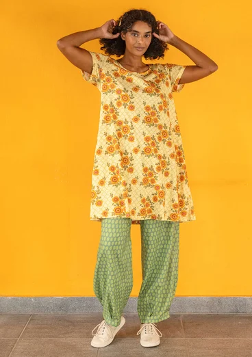 Trikåklänning "Rema" i ekologisk bomull - solstråle