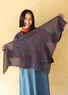 Blommig scarf "Bloom" i ekologisk bomull (purpur En storlek)