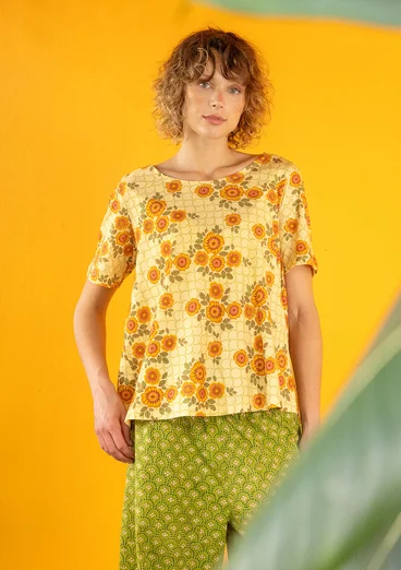 Trikå top "Rema" i ekologisk bomull - solstråle