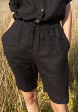 Vävda shorts  "Seraj" i lin - svart