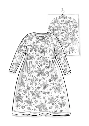 Trikåklänning "Isabella" i ekologisk bomull/modal - mörk jaspis