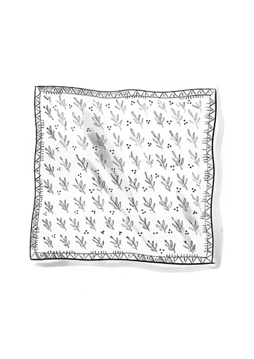 Mönstrad scarf "Taiga" i ekologisk bomull - mörk natur