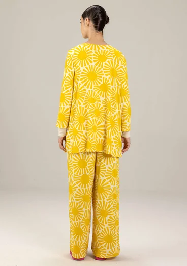 Mönstrade trikåbyxor "Taiyoko" i lyocell/elastan - gullregn