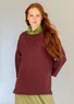 Blus "Azores" i lin (aubergine L)