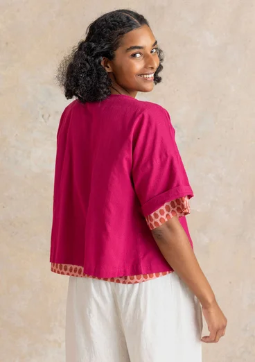 Vävd blus ”Vendela” i ekologisk bomull - cyklamen