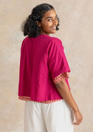Vävd blus ”Vendela” i ekologisk bomull - cyklamen
