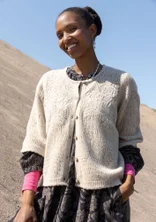 Kofta "Shadow" i lammullsmix - ljus sand