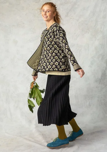 Kofta "Andes" i ekologisk/återvunnen bomull - svart