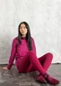 Basrandstop i ekologisk bomull (cerise/rödkål XS)
