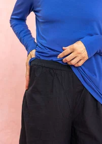 Vävd byxa i ekologisk bomull - svart