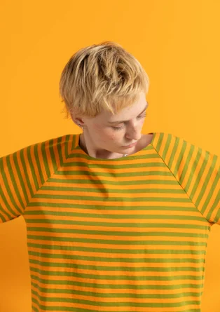 Basrands T-shirt i ekologisk bomull - morot/grönpeppar