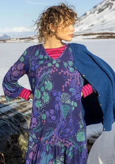 Trikåklänning "Yura" i ekologisk lyocell/elastan - midnattsblå