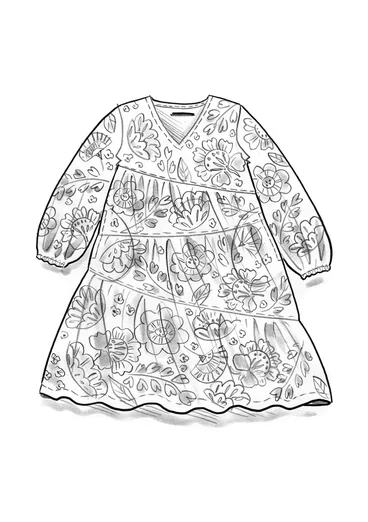 Vävd klänning "Okinawa" i bomull - ljus indigo