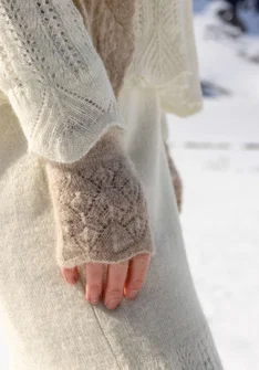 Torgvante "Forgetmenot" i alpackamix - kalksten/melange