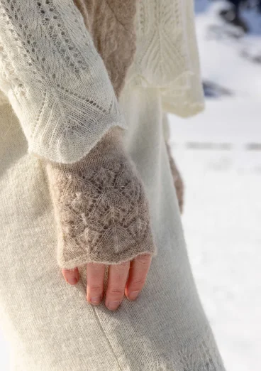 Torgvante "Forgetmenot" i alpackamix - kalksten/melange