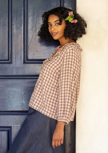 Vävd blus "Juliette" i viskos - ljus persika