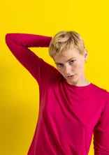 Trikåtop ”Bianca” i lyocell/elastan - cyklamen