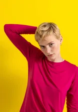 Trikåtop ”Bianca” i lyocell/elastan - cyklamen