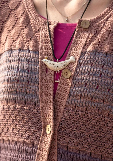 Långkofta "Chloe" i återvunnen bomull - gammelrosa