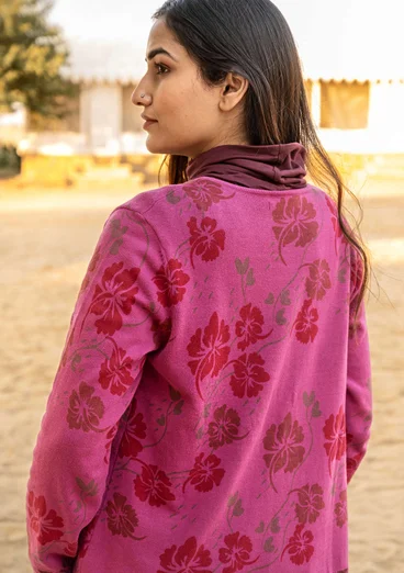 Kofta "Flow" i ekologisk/återvunnen bomull - rosa orkidé