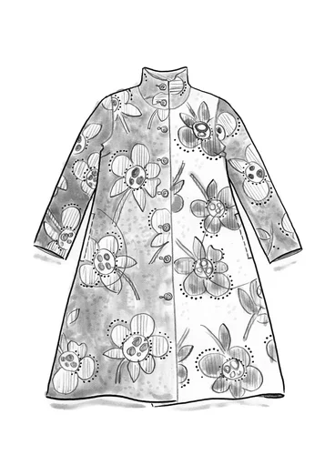 Vävd kappa "Marabel" i ull/polyester - svart umbra