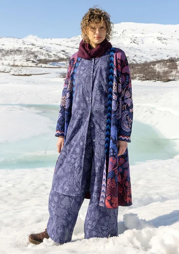 Vävd klänning "Denali" i ekologisk bomull - midnattsblå