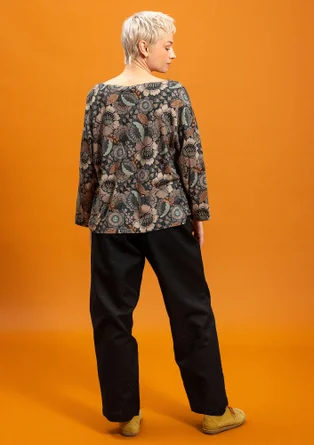 Vävd byxa "Cleo" i ekologisk bomull/lin - svart