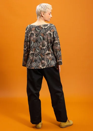 Vävd byxa "Cleo" i ekologisk bomull/lin - svart