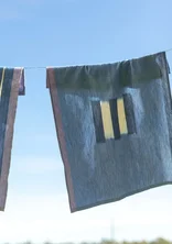 Kökshandduk "Ira" i ekologisk bomull - havsblå