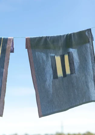 Kökshandduk "Ira" i ekologisk bomull - havsblå