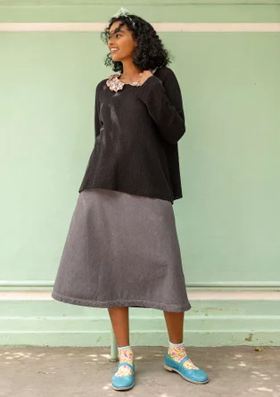 Tröja "Pauline" i ekologisk/ återvunnen bomull - svart