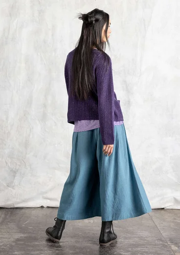 Vävd byxa "Rut" i viskos/lin - veronagrön