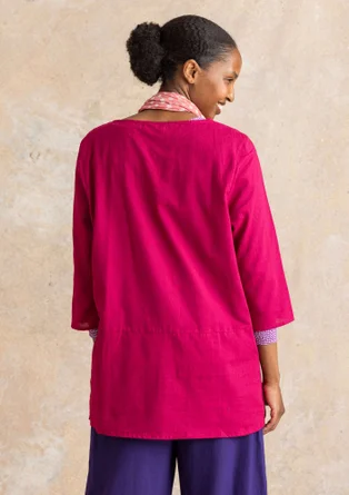 Vävd tunika ”Vendela” i ekologisk bomull - cyklamen