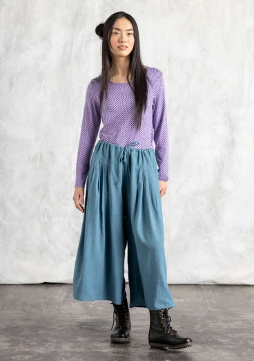 Vävd byxa "Rut" i viskos/lin - veronagrön