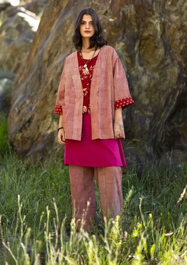 Vävd kimono ”Willow” i ekologisk bomull - henna