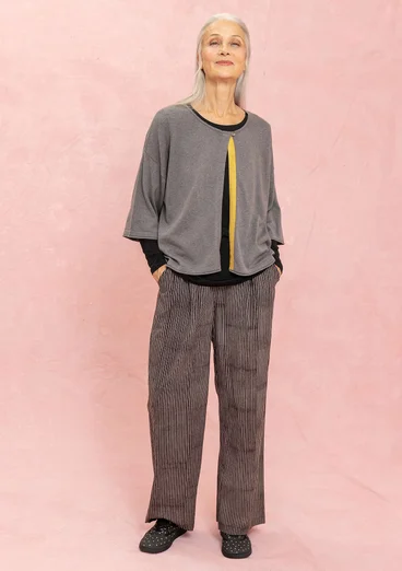 Växtfärgad kofta i ekologisk bomull/ull - järngrå