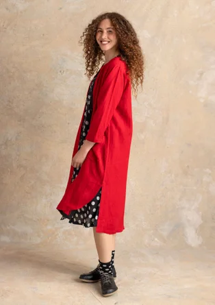 Vävd klänning i lin - amaryllis