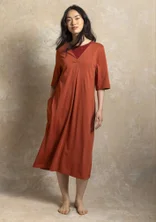 Trikåklänning ” Ophelia” i ekologisk bomull/modal - krappröd