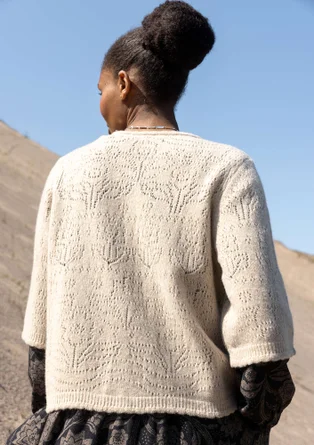 Kofta "Shadow" i lammullsmix - ljus sand